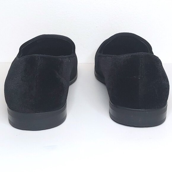 JF J. FERRAR Black Velvet Slip-On Loafers Bogart Dress Shoes Men’s Size 7M. NEW - Picture 4 of 5